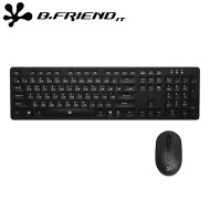 B.FRIEND 2.4G 巧克力輕量無線鍵鼠組(注音)-黑