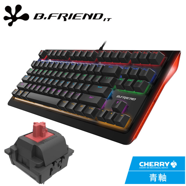 B.Friend MK2R Cherry RGB 遊戲發光機械式紅軸鍵盤