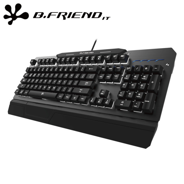 B.Friend MK5 RGB 遊戲發光機械式鍵盤 青軸 電競鍵盤 G軸-黑色